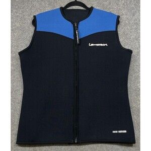 Lemorecn Wetsuit Top Mens XXL 2XL Black Blue Premium Neoprene 3mm Zipper Vest